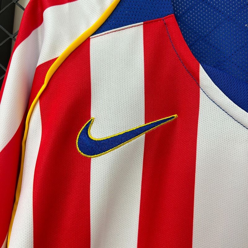 Retro Atletico Madrid 2004-2005 home Long Sleeve image 6