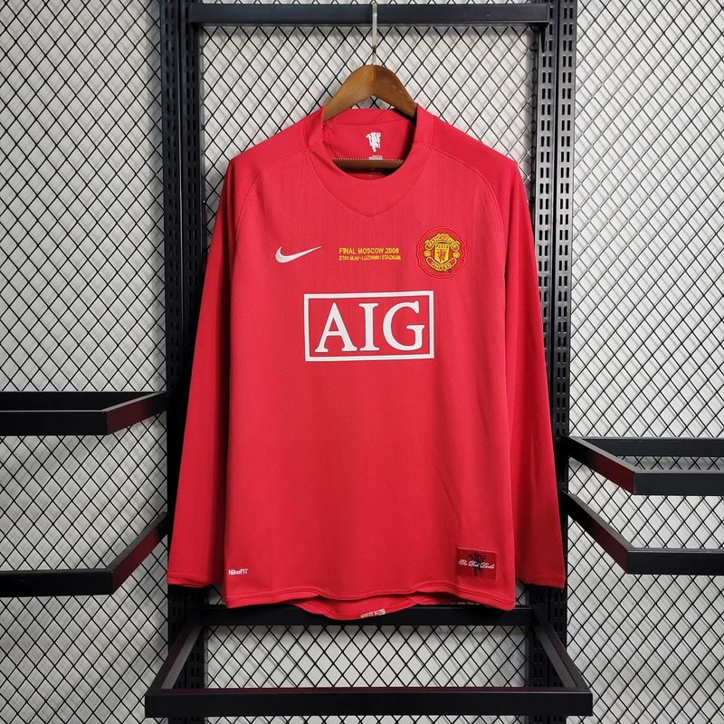 Retro Manchester United 2007-2008 UCL home Long Sleeve