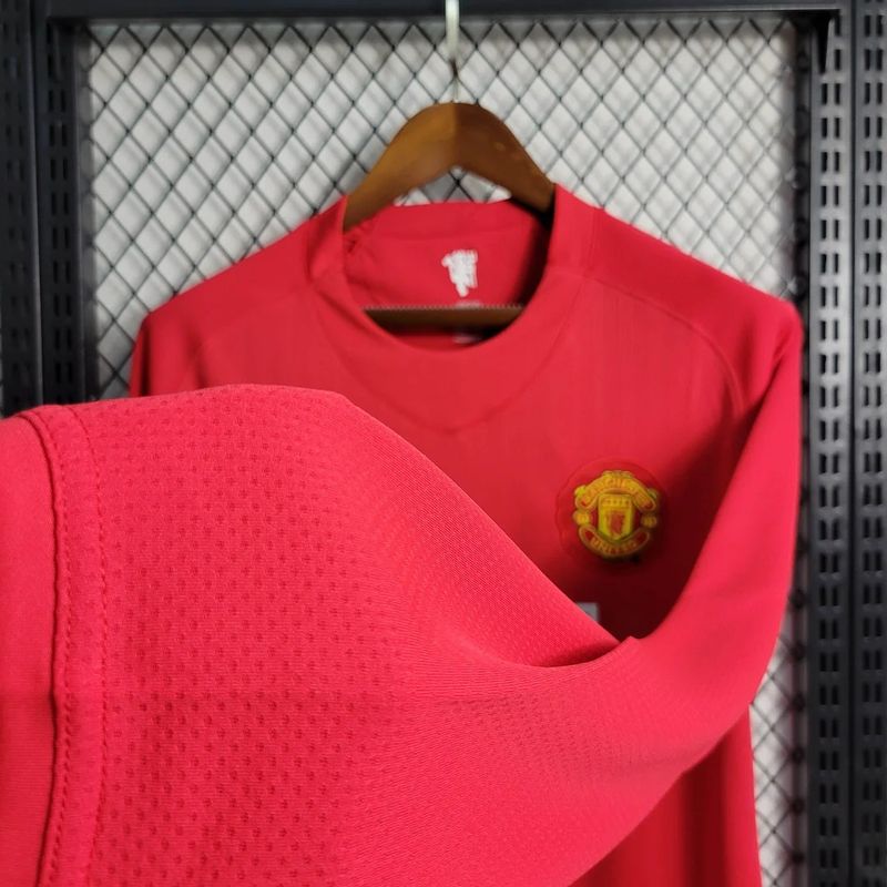 Retro Manchester United 2007-2008 home Long Sleeve image 4